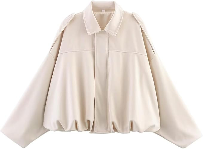 Womens Faux Suede Bomber Jacket Casual Lapel Pilot Cropped Coat Oversized Motorcycle Jackets 2025... | Amazon (US)