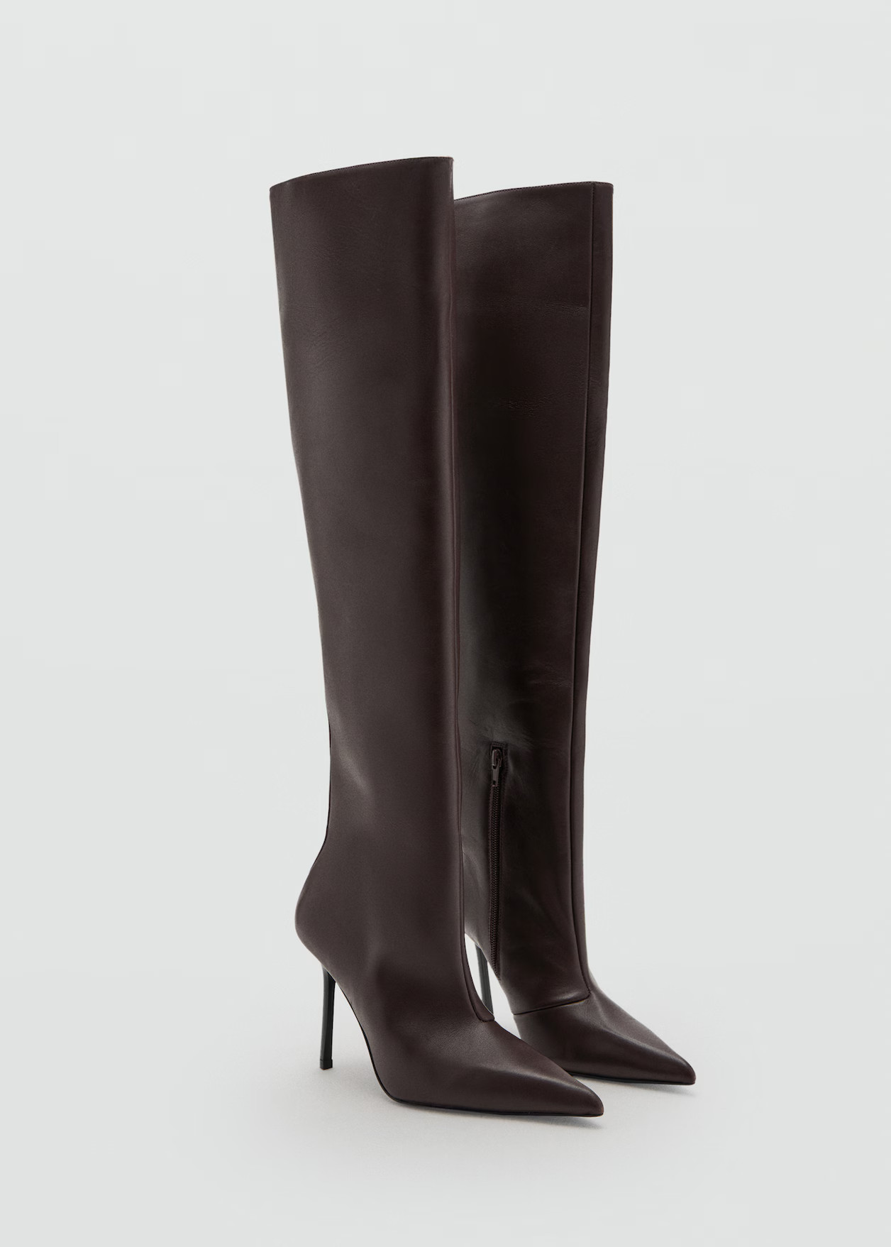 High leather tall boot | MANGO (UK)