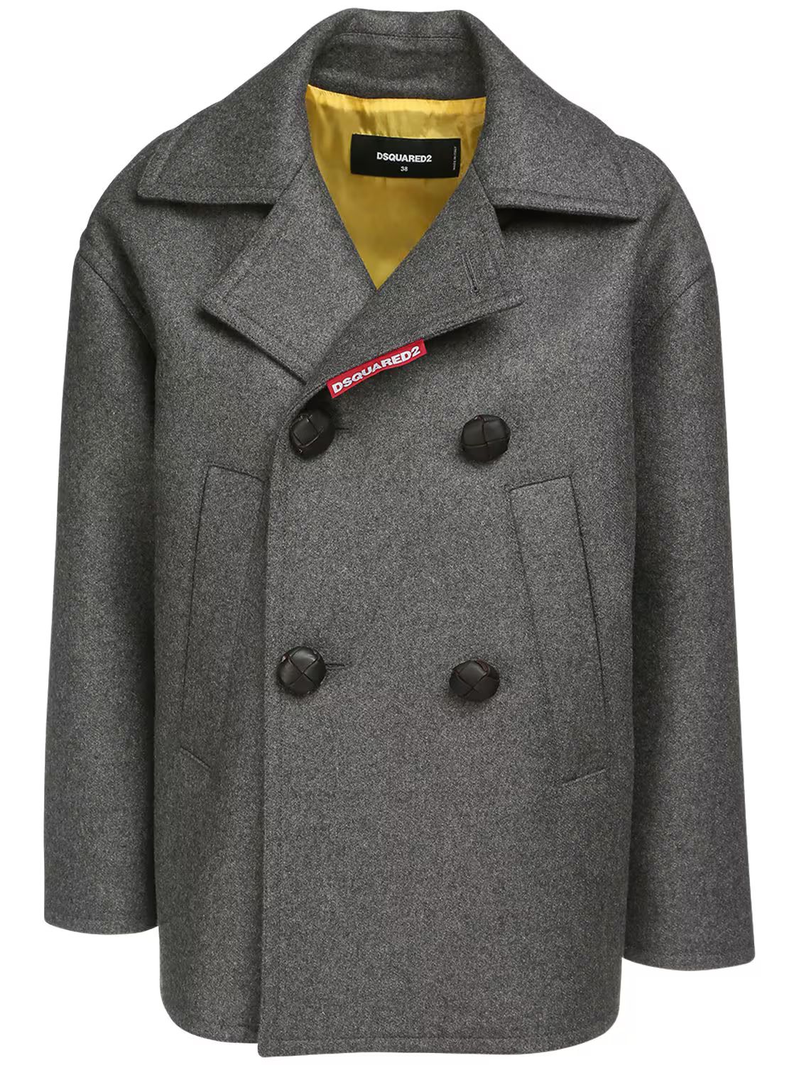 Wool Blend Double Breast Short Coat | Luisaviaroma