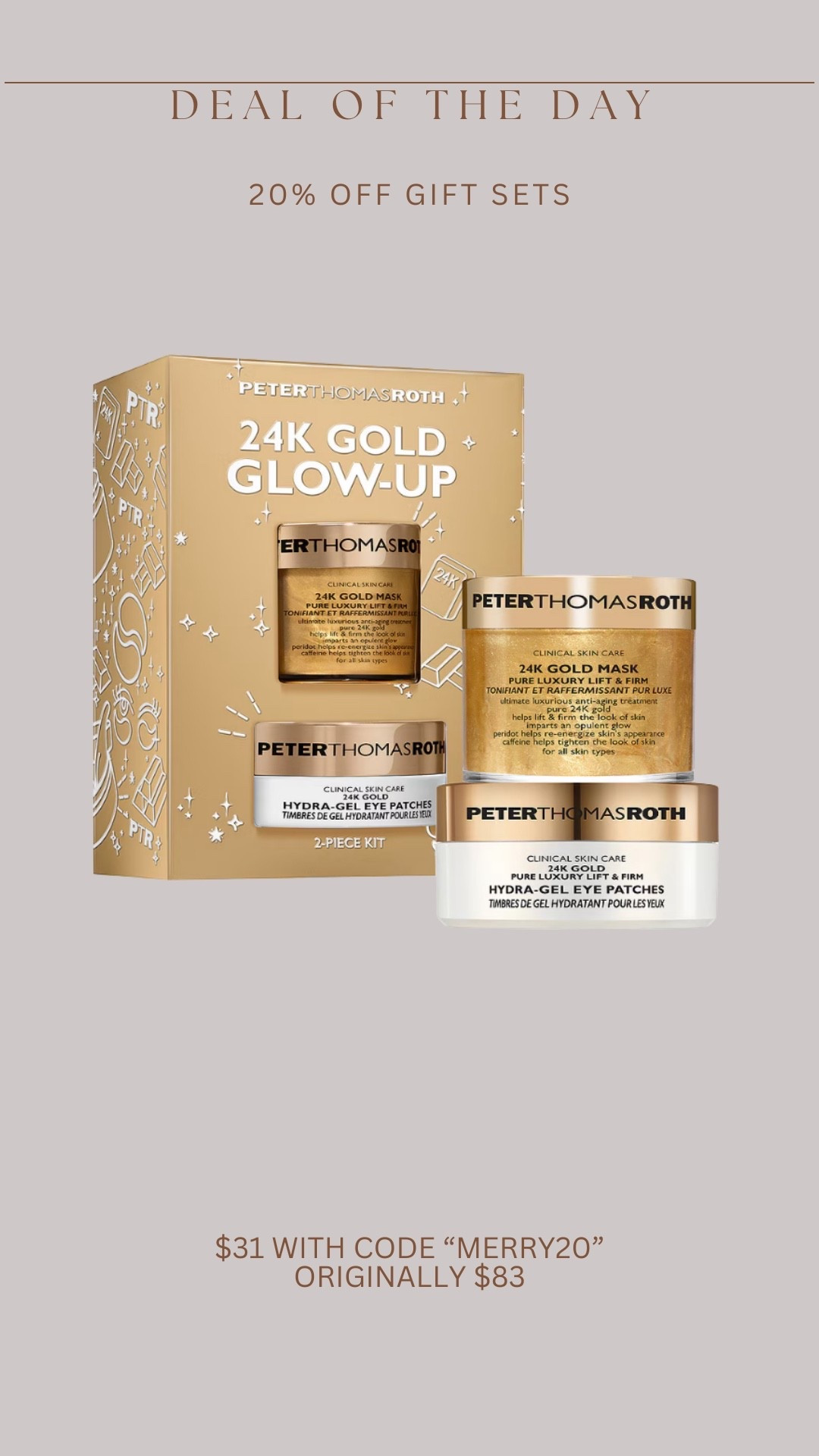Best last minute stocking stuffer / gift idea!!! the viral 24k gold face masks and eye masks over 60% off in this gift set with code “merry20"! 

#LTKmorningroutine #LTKGiftGuide #LTKselfcare