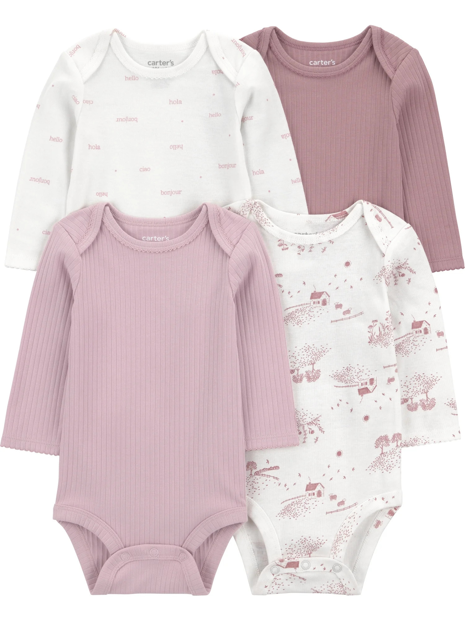 Carter's Child of Mine Baby Bodysuits, 4-Pack, Sizes Preemie-18 Months | Walmart (US)