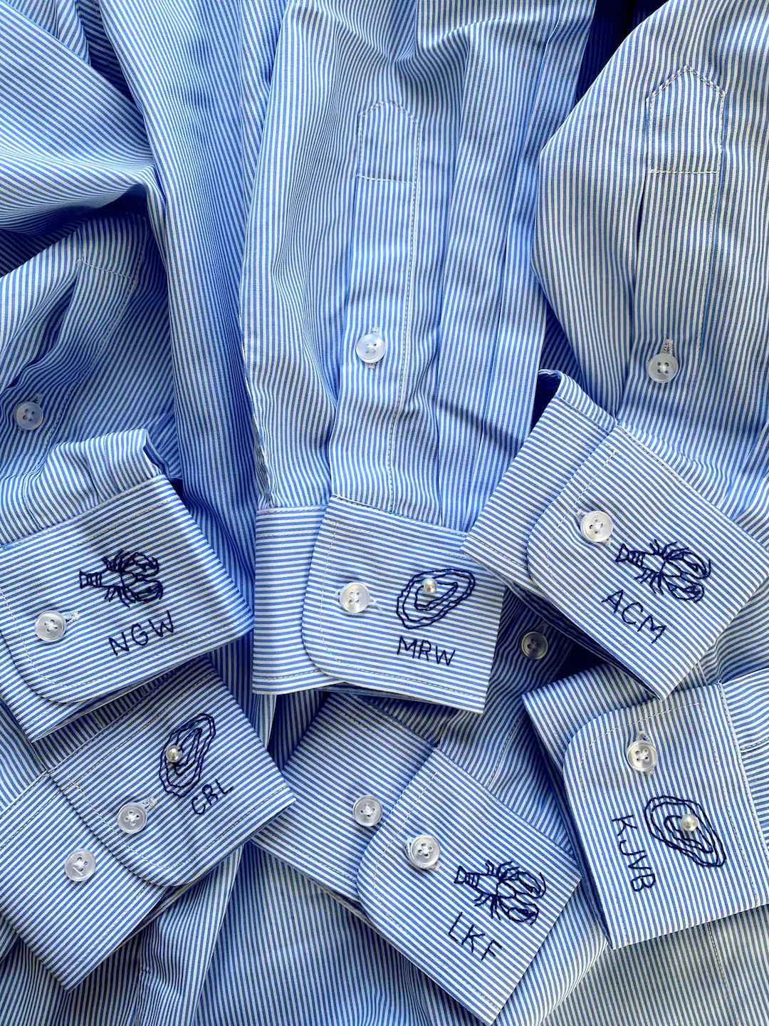 Personalized Embroidered Shirt Cuffs: Oyster, Pearl, or Lobster - Shirt by Buyer - Etsy | Etsy (US)