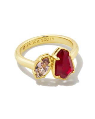 Alexandria Gold Cocktail Ring in Cranberry Mix | Kendra Scott