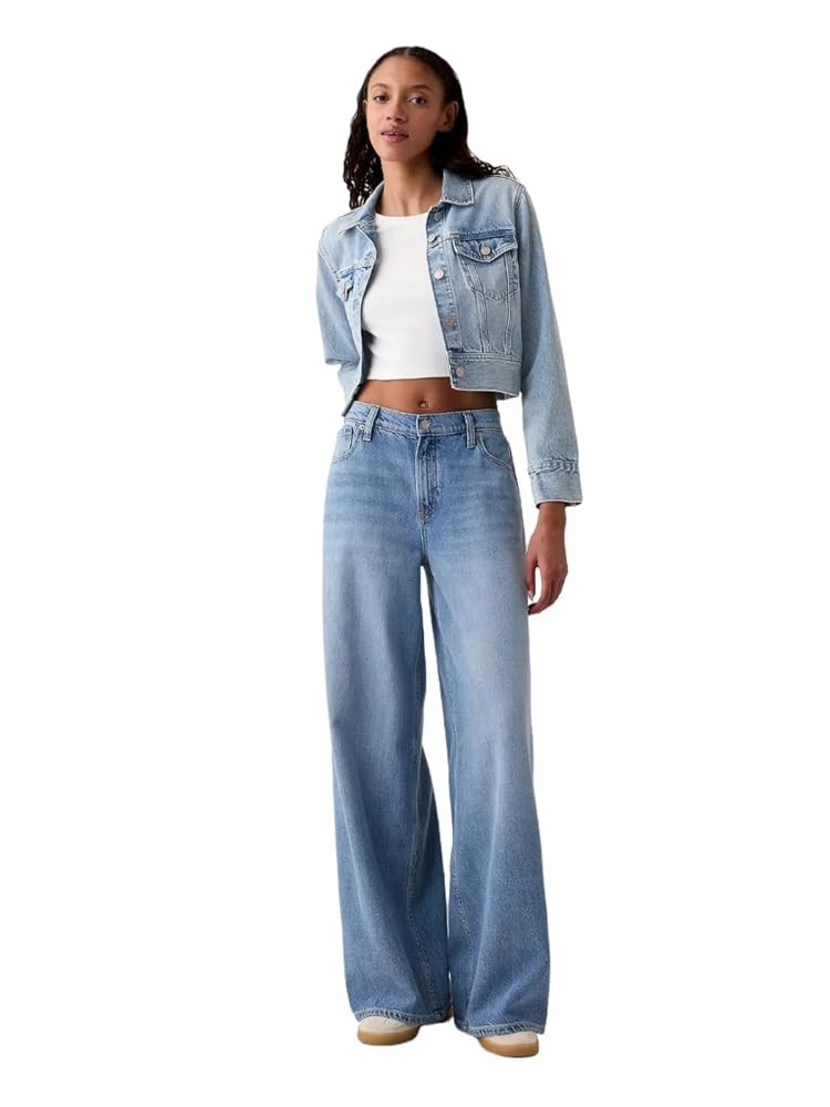 GAP Women's Mid Rise Baggy Denim | Amazon (US)