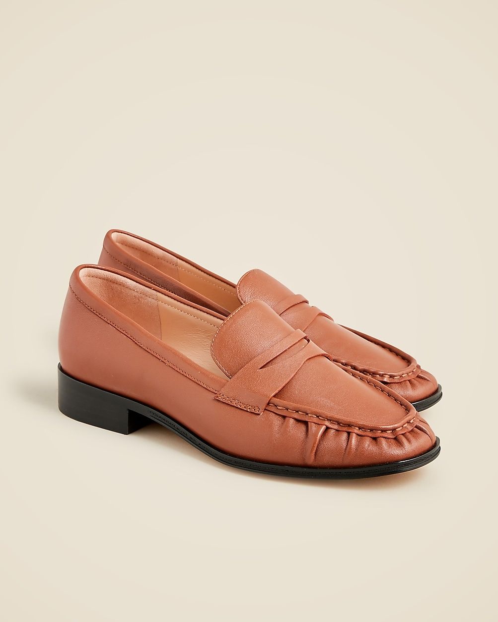 Maison ruched loafers in leather | J. Crew US