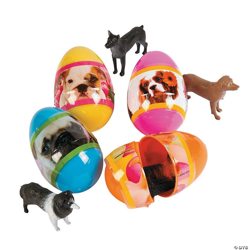 3" Puppy-Filled Plastic Easter Eggs - 12 Pc. | Oriental Trading Company
