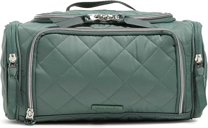 Vera Bradley Women's Performance Twill Large Travel Cosmetic Makeup Organizer Bag, Olive Leaf, On... | Amazon (US)