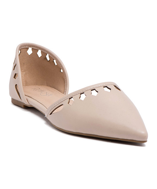 Refresh Women's Ballet Flats NATURAL - Natural Cutout Hedy D'Orsay Flat - Women | Zulily