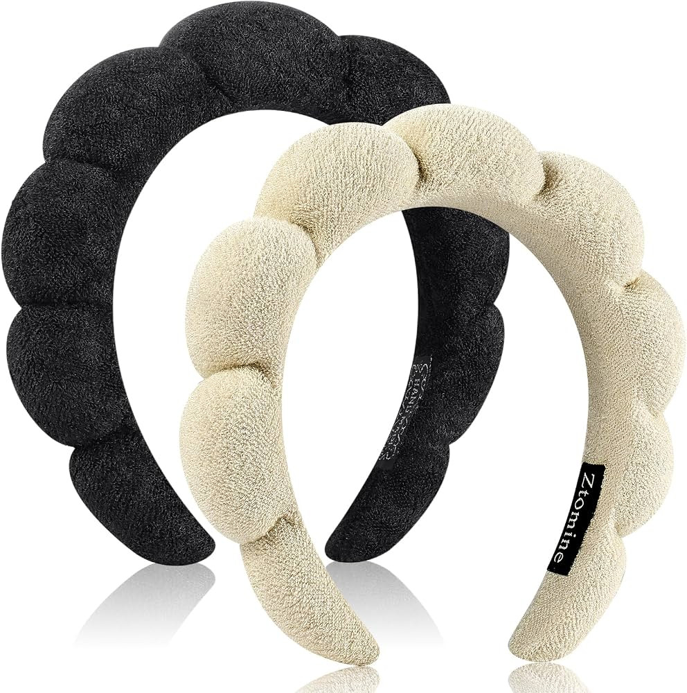 Ztomine Skincare Headband, Set of 2 - Terry Cloth Face Wash Headband Combo Pack - Puffy Makeup He... | Amazon (US)
