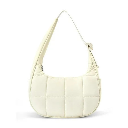 XINLANER Small Crescent Puffer Purse Shoulder Bag for Women Nylon Quilted Purses Bag Adjustable Shoulder Strap Puffy bag | Walmart (US)