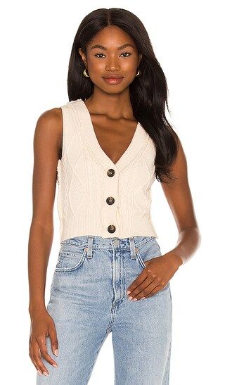 Denson Cable Vest in Cream | Revolve Clothing (Global)