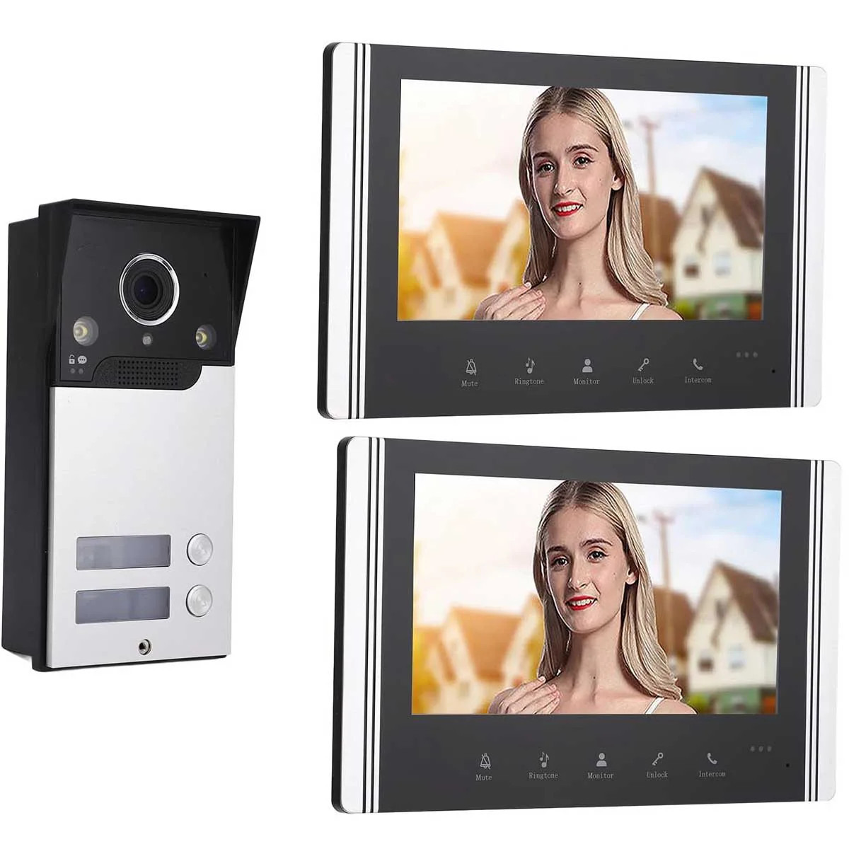 Aoibox 7in TFT LCD Screen HD Video Door Phone Kit with 120 Wide Angle View Easy to Operate AC100240V US Plug for Home Apartment one_size in Black | Lowe's