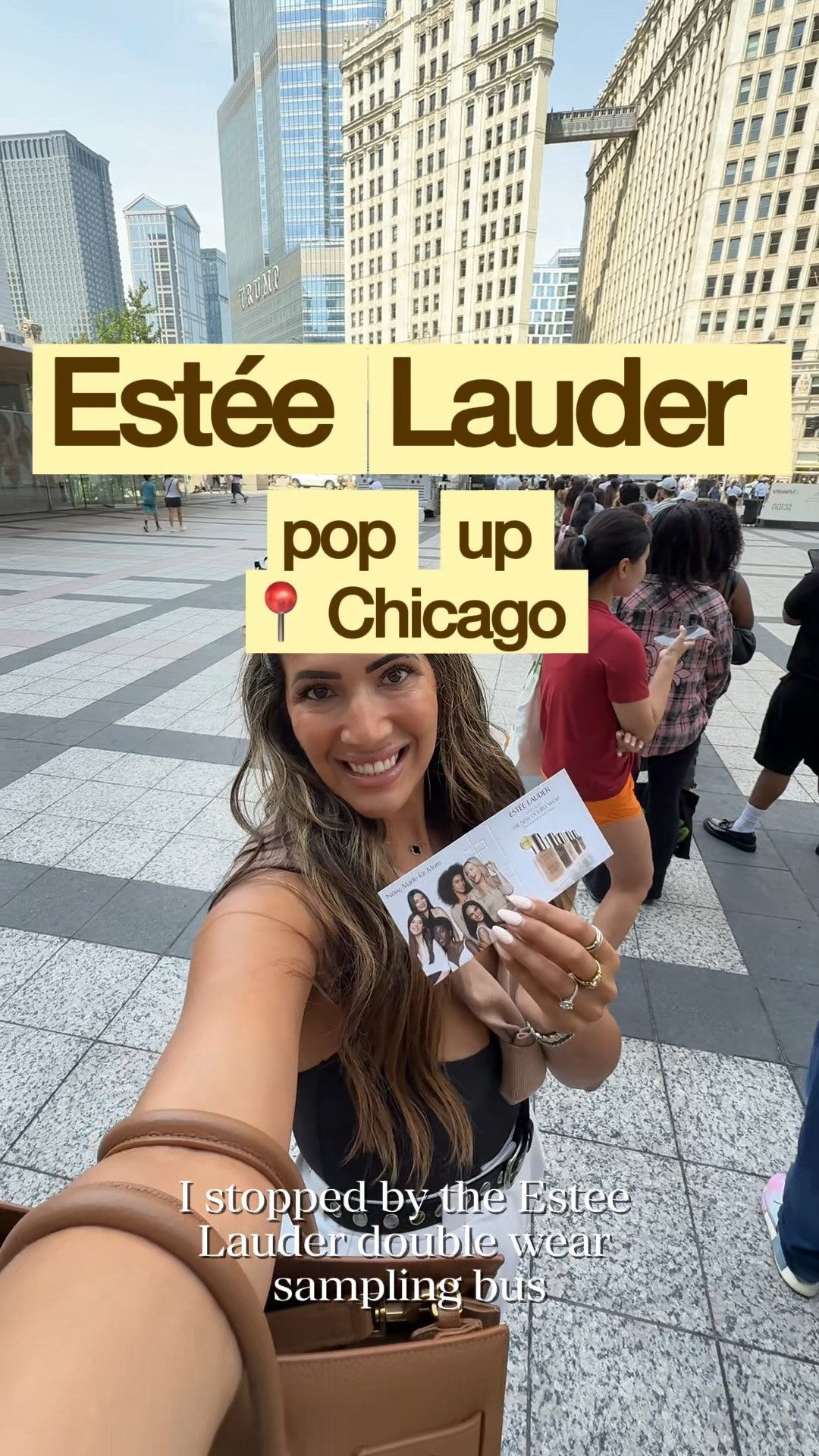 Beauty field trip on Michigan Ave. 💄

I stopped by the Estée Lauder Double Wear Sampling Bus at Pioneer Court to get shade matched, try the new Double Wear experience, and see the pop-up for myself.

I got there about 40 minutes early and there was already a line — Chicago does not play when it comes to beauty events.

They handed out coffee, did shade matching before we went into the bus, and I walked away with a full-size DayWear Boost Jelly Cleanser plus a trial of Advanced Night Repair Synchronized Multi-Recovery Complex.

I love a pop-up that feels interactive, organized, and actually lets you leave with products you’re excited to try.

Save this for the next Chicago beauty pop-up — and yes, I’ll report back on the products.

#EsteeLauder #DoubleWear #ChicagoPopUp #PioneerCourt #BeautyEvent