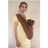 95% Cotton Dog Sling For Walking, Small Dogs Bag Up To 18 lbs, Crossbody Carrier, Accessories - Brown&black | Etsy (US)