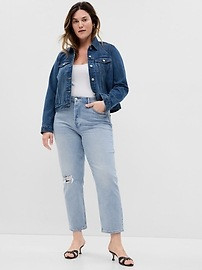 High Rise Destructed Cheeky Straight Jeans with Washwell | Gap (US)