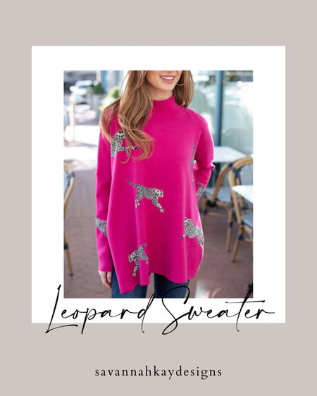 Leopard sweater
#pink #sweater #leopard #winter 

#LTKstyletip #LTKunder100