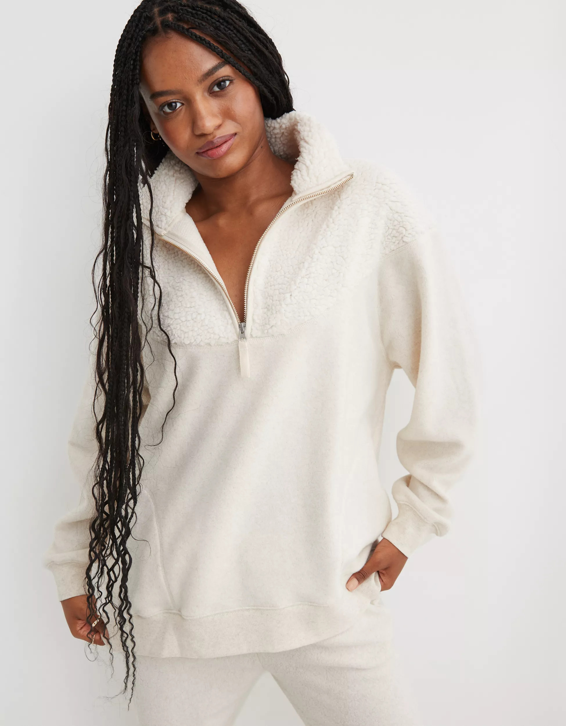 Aerie Hometown Holiday Quarter Zip Sweatshirt | Aerie