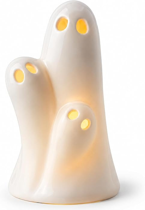 Ceramic Ghost Statue Halloween Light Up Decor | Amazon (US)