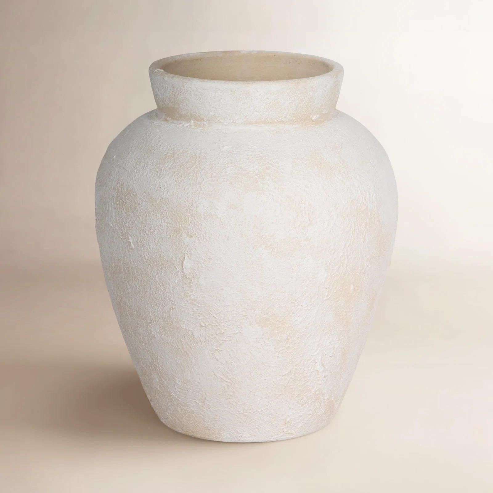 11" Ivory Textured Terracotta Vase | Wayfair North America