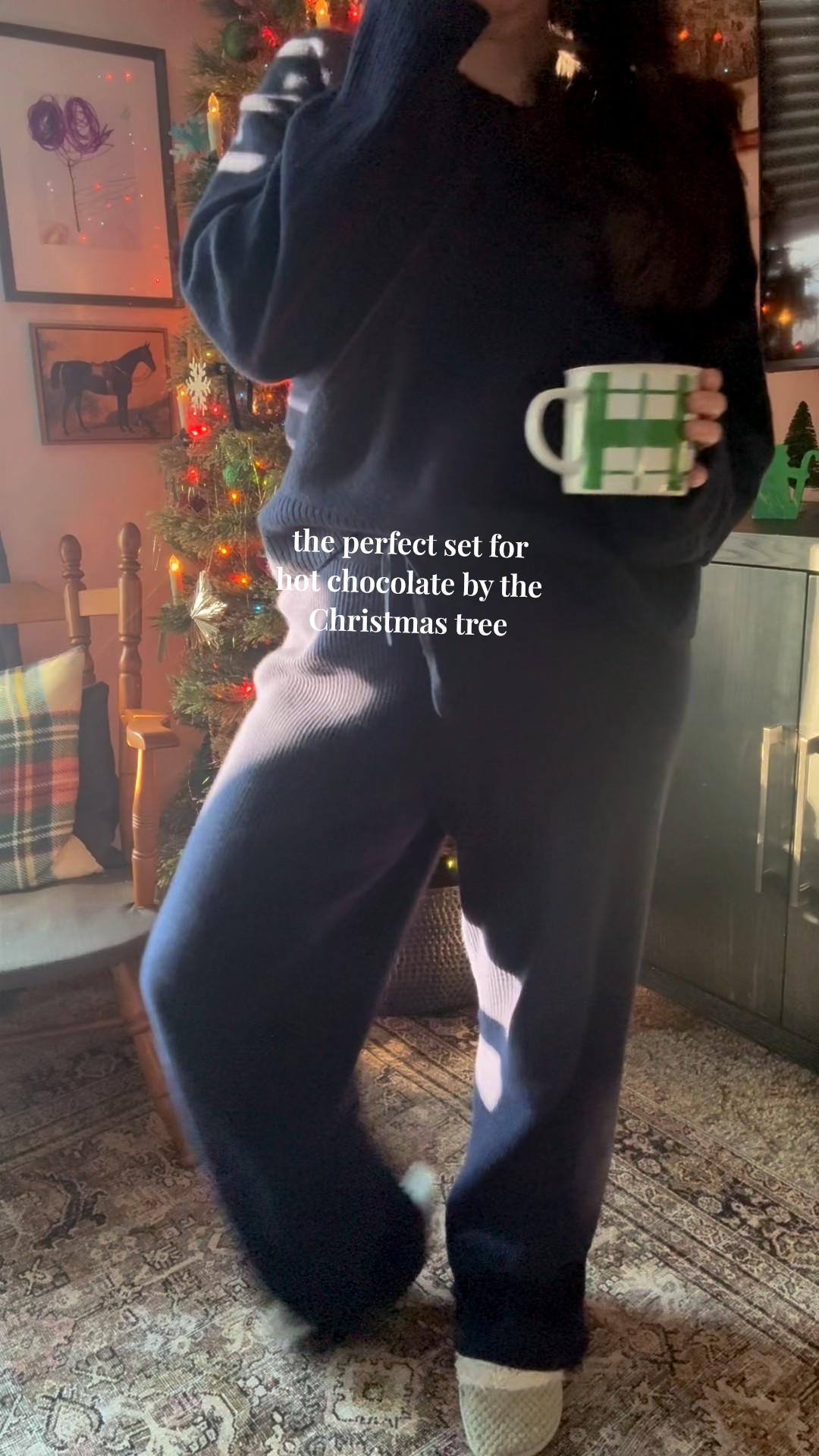 Sized up to a large in the top (it’s a little cropped) and pants are TTS (wearing a medium) 

Also- front tuck forever 

#LTKHome #LTKHoliday #LTKootd