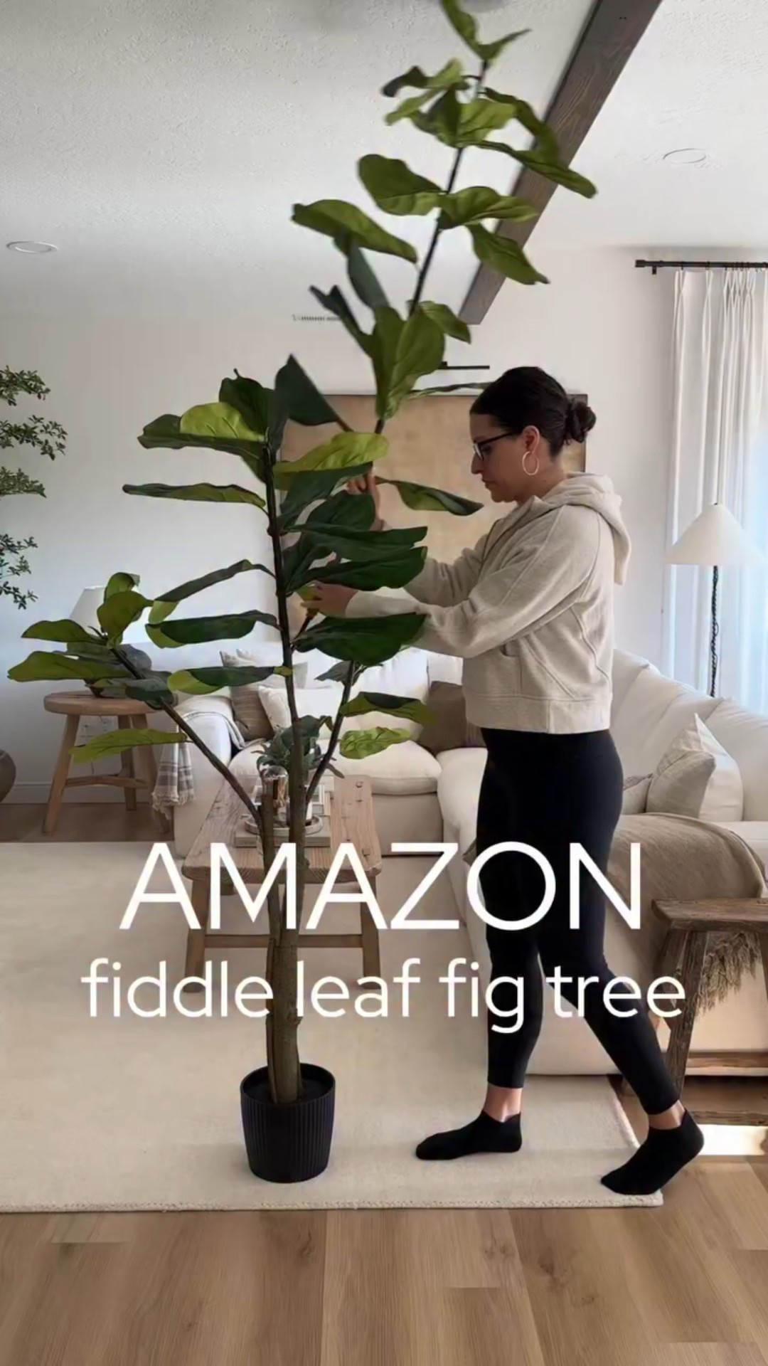 This Amazon fiddle leaf tree changed the vibe in my living room! It looks real, adds height, and requires zero maintenance! 

#LTKHome