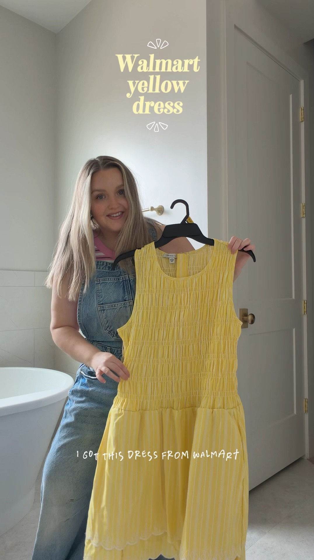 Walmart free assembly dress! Size down one, very stretchy! Love the yellow ☀️

#LTKootd #LTKMidsize