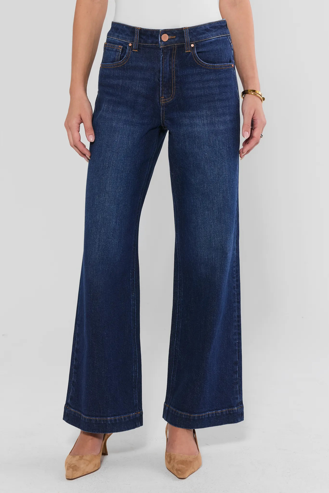 Kayla Dark Wash Wide Leg Jeans | Avara