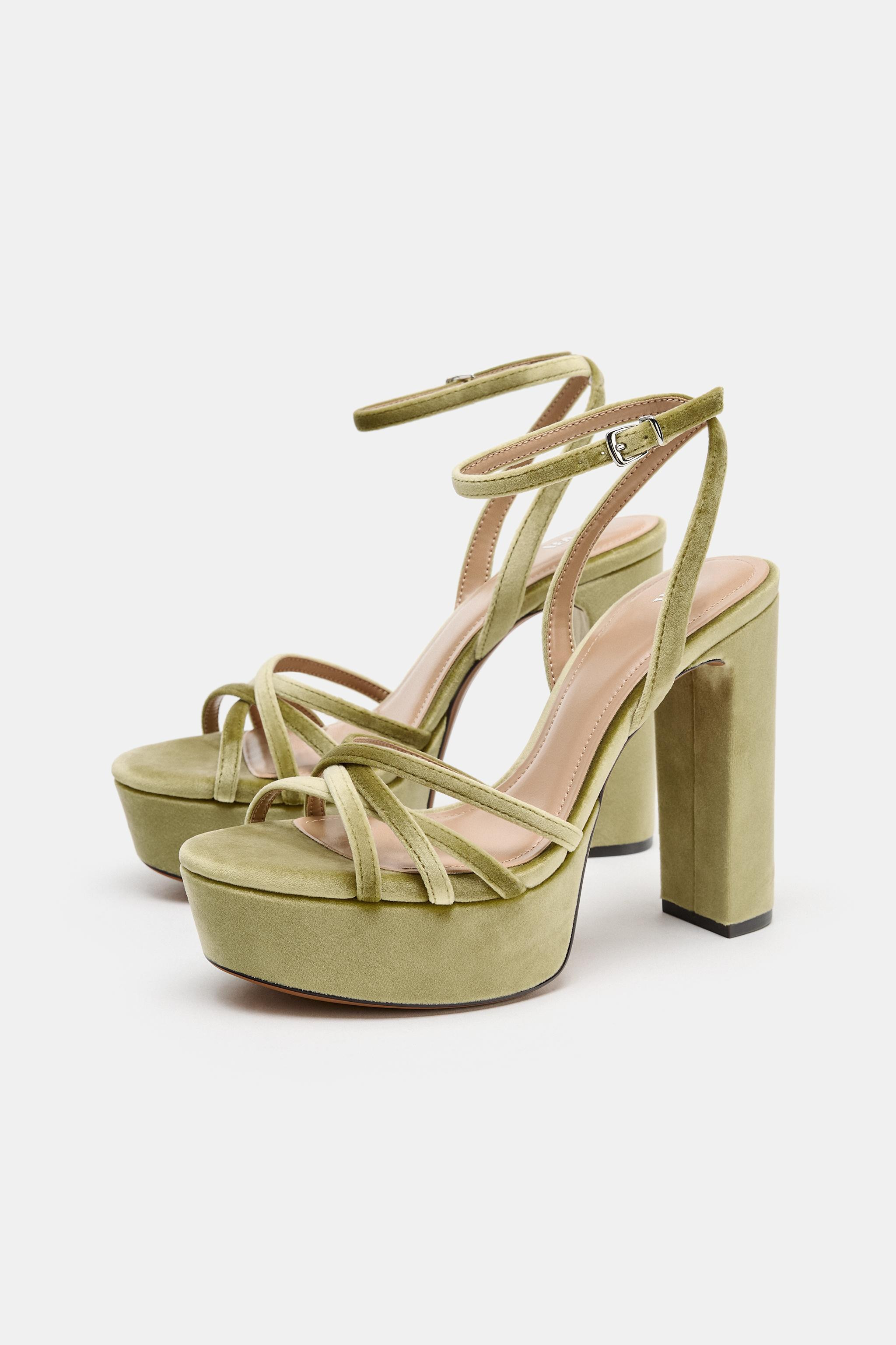 VELVET EFFECT PLATFORM SANDALS | Zara US