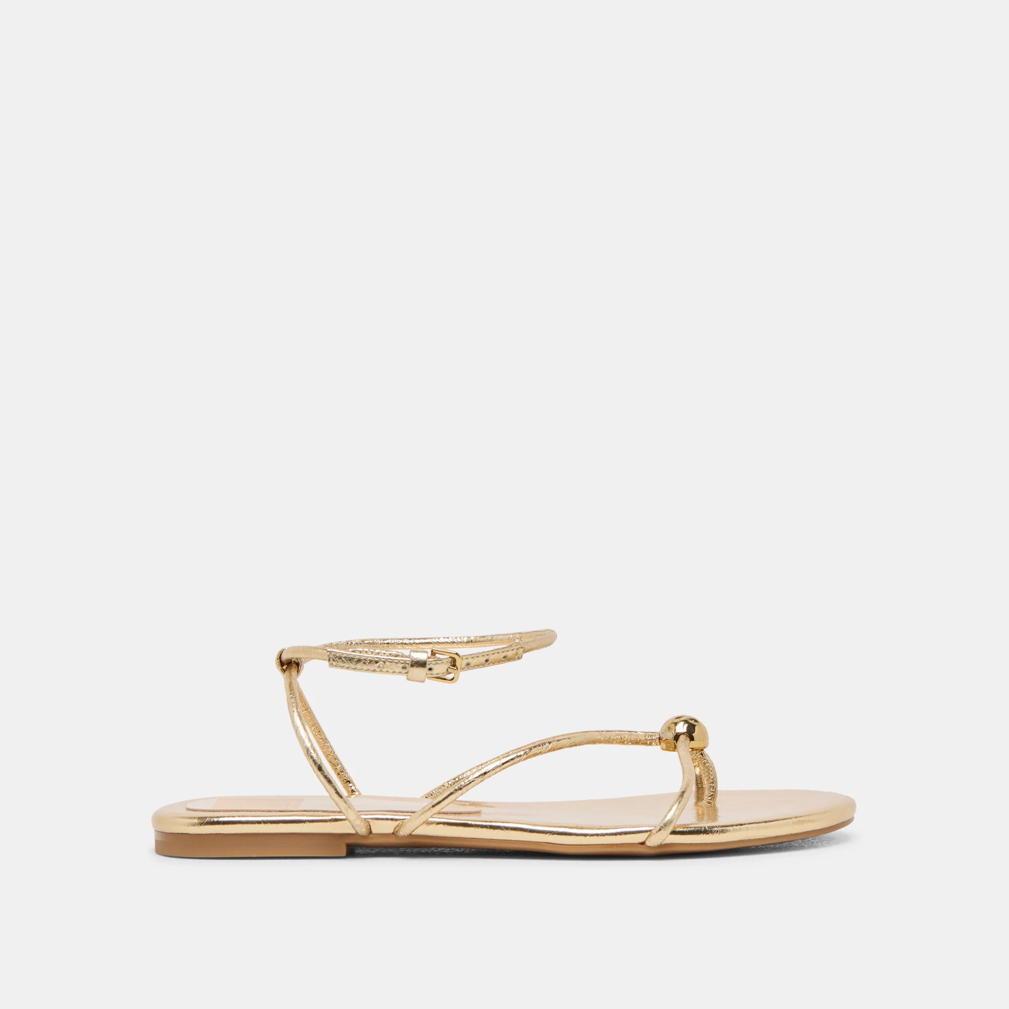 Kenley Sandals Gold Leather | DolceVita.com