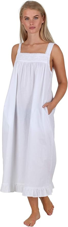The 1 for U Adeline 100% Cotton Vintage Nightgown for Women - XS - 3X | Amazon (US)