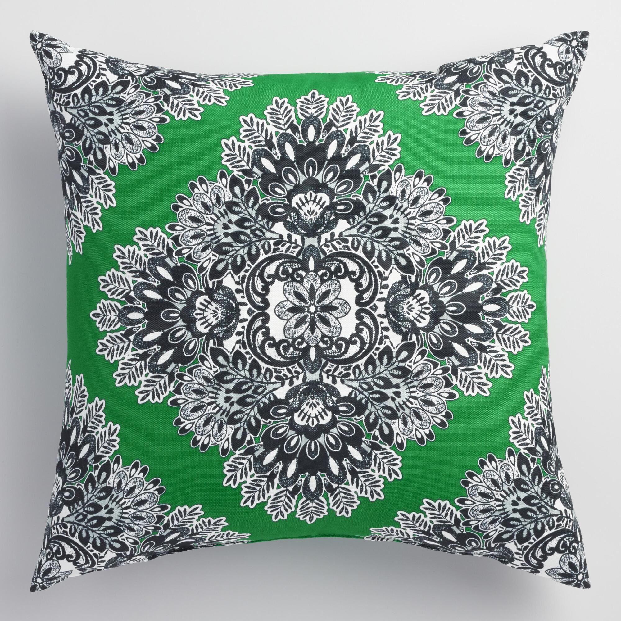 Green Esmeralda Outdoor Patio Throw Pillow - Polyester by World Market | World Market