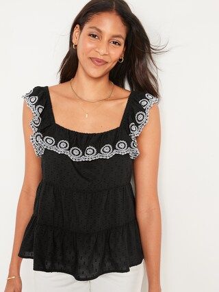 Sleeveless Ruffled Tiered Embroidered Clip-Dot Swing Blouse for Women$32.00$34.99Extra 20% Off Ta... | Old Navy (US)