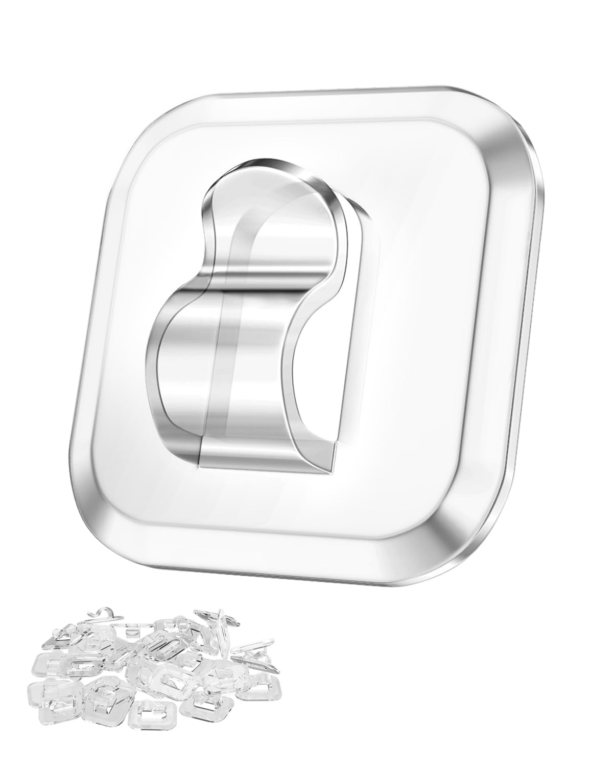 50 Mini Light Hooks with Adhesive Strips: Indoor Clear Small String Light Clips Damage Free - Pla... | Amazon (US)