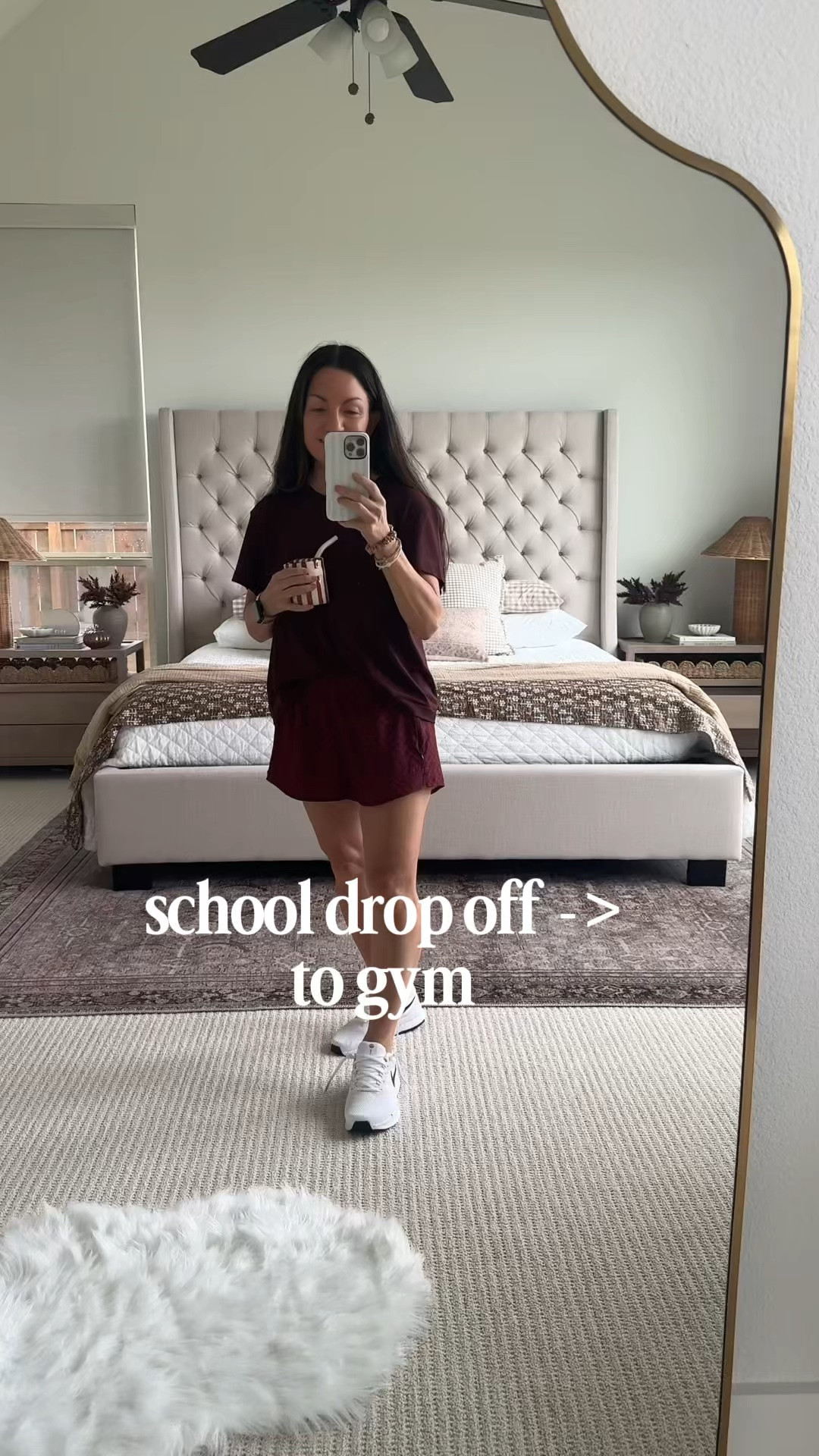 The easiest school drop-off to gym outfit for busy fall mornings. 

This comfy athleisure look is exactly what I want when school drop-off rolls straight into a workout. I love the rich burgundy for fall, and the matching tee + shorts make getting dressed so easy. Just add sneakers and you’re ready for school drop-off, the gym, errands or a coffee run. Fall outfit. 
Such a good everyday mom outfit if you love comfortable outfits that still look put together. Linking the full look!

#LTKootd #LTKActive #LTKPetite