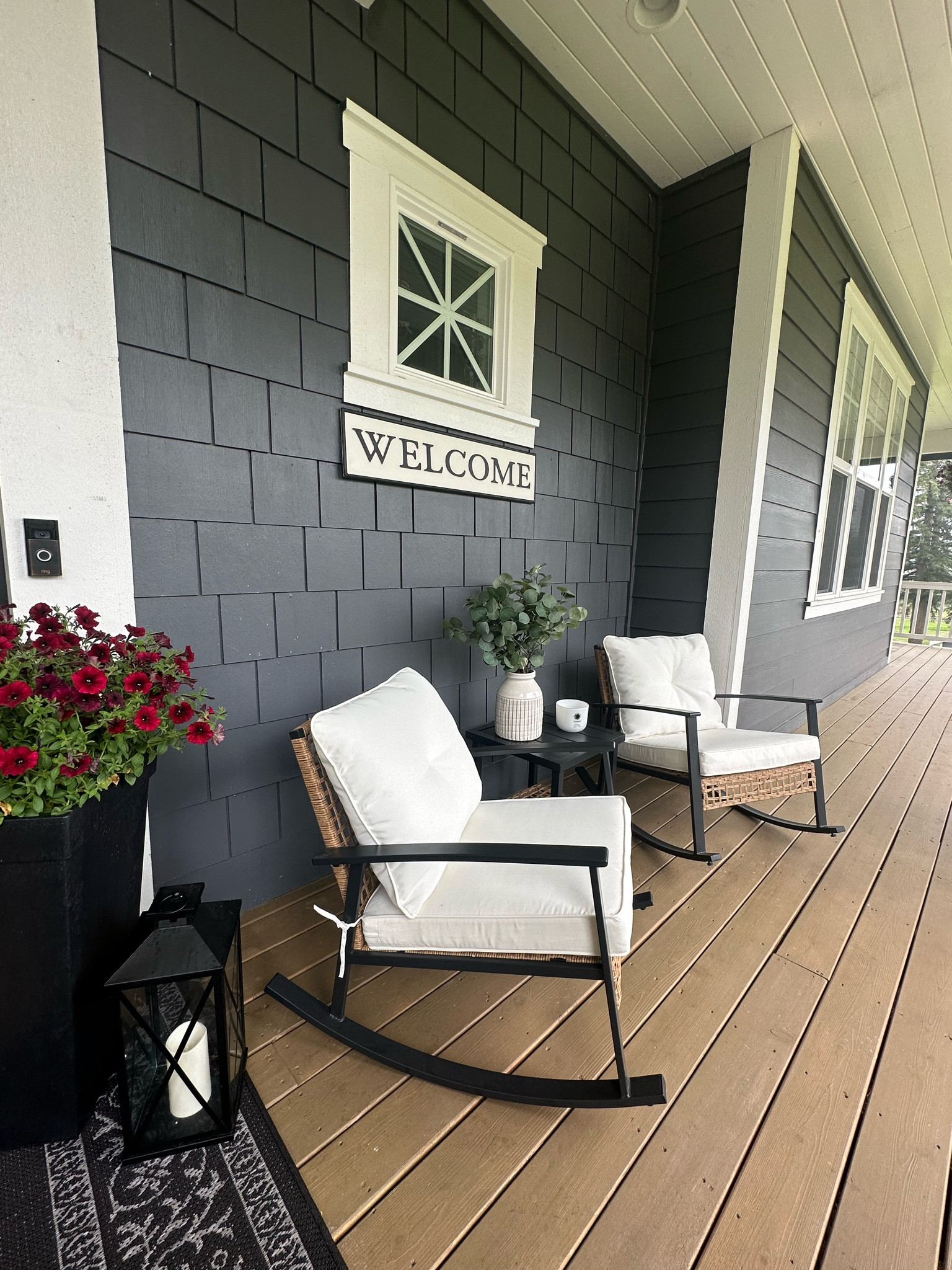 I loved these cute chairs again! 
These Walmart rockers are crazy, affordable and I just think they are so cute!! 
Moved them next to the front door to get a little different feel walking up. Aren’t they cute?! 

#LTKFind #LTKhome #LTKstyletip