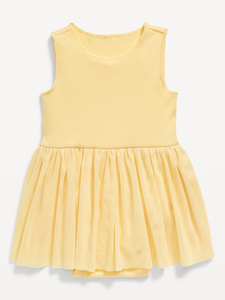 Sleeveless Rib-Knit Bodysuit Tutu Dress for Baby | Old Navy (US)