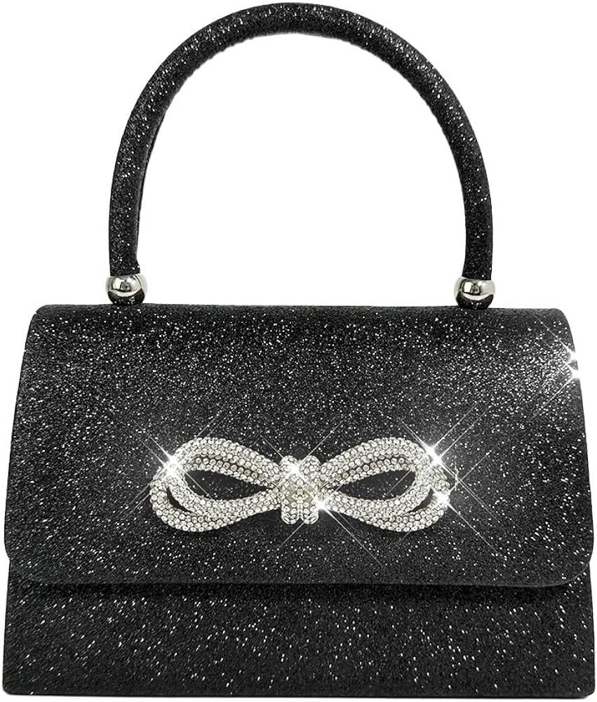 Womens Evening Bag Sparkly Bow Clutch Purse Wedding Party Purses Glitter Rhinestone Cocktail Prom... | Amazon (US)