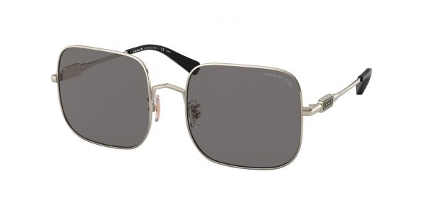 Coach HC7120 L1169 Sunglasses | 934681 Light Gold / Gray Solid Polar Lens 55-19-140 | EZ Contacts