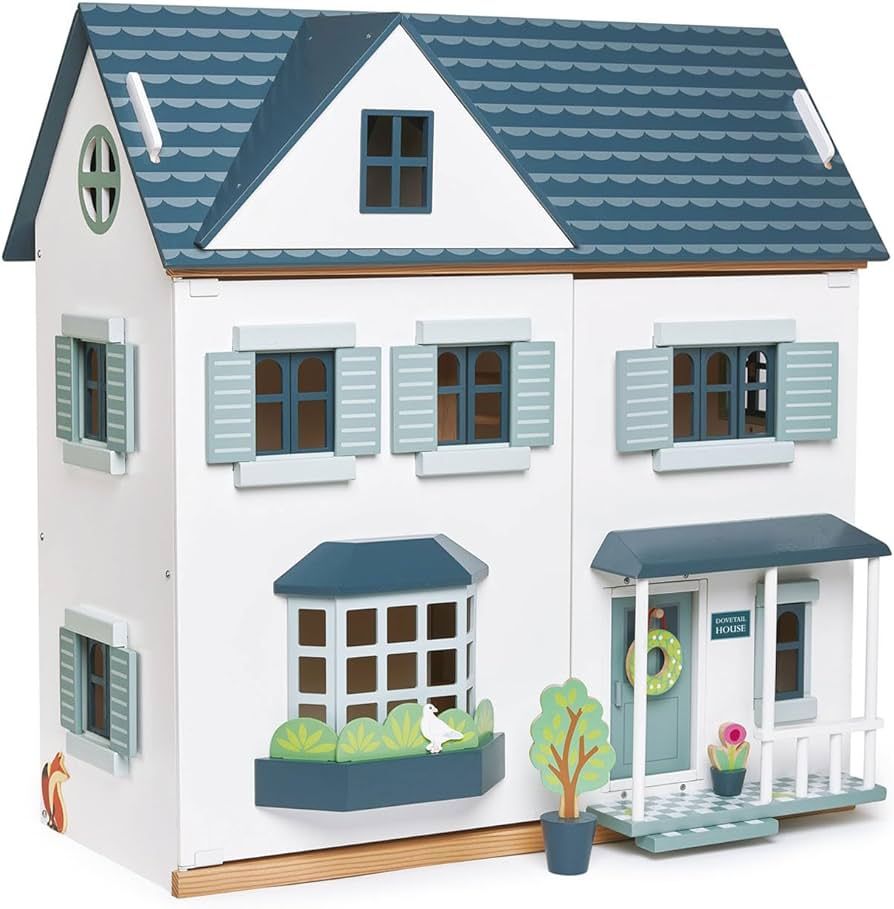 Amazon.com: Tender Leaf Toys - Dovetail House - Large Luxury 27.36" Tall 3 Story Doll House with ... | Amazon (US)