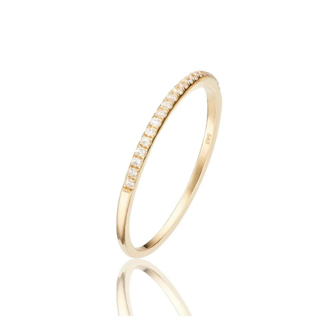 Gold Diamond Style Half Eternity Ring | Lily & Roo