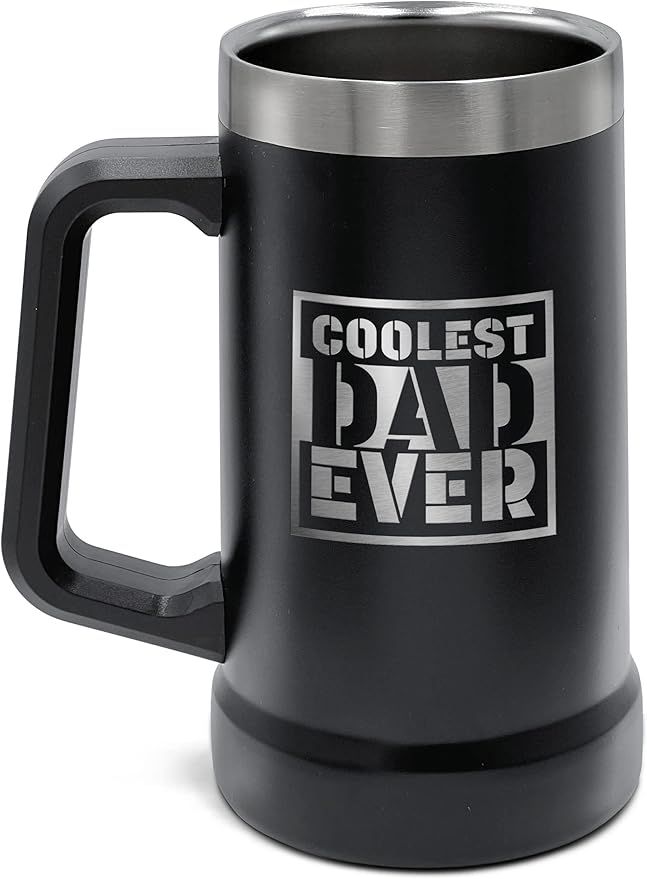 Unique Gift for Dad - XL Stainless Steel Insulated Tumbler Cup with Handle (24oz) Beer Mug for Ho... | Amazon (US)