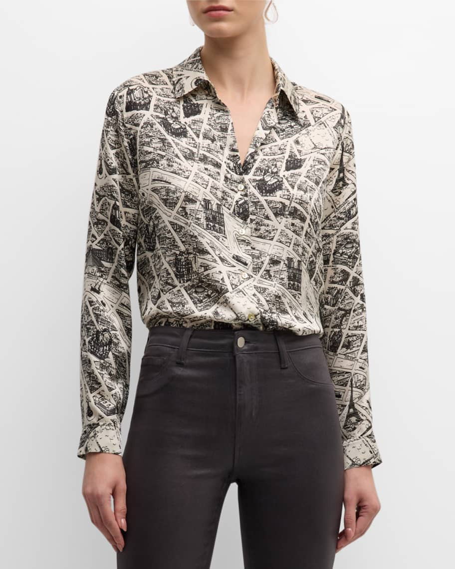 L'Agence Tyler Paris-Printed Silk Blouse | Neiman Marcus
