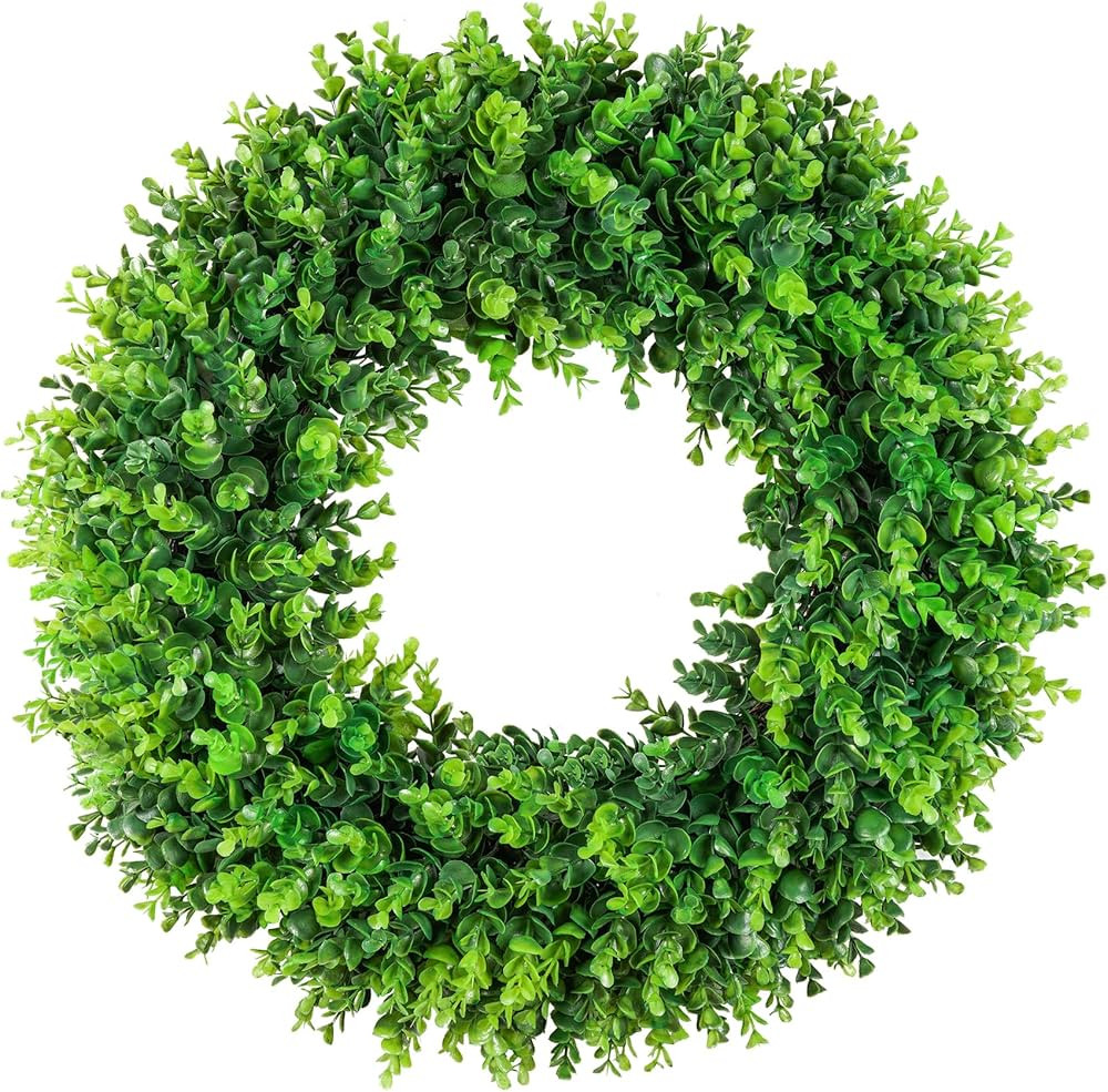 DDHS Large Boxwood Wreath Front Door 24'' Artificial Spring Wreath. Wreaths for Front Door Farmho... | Amazon (US)