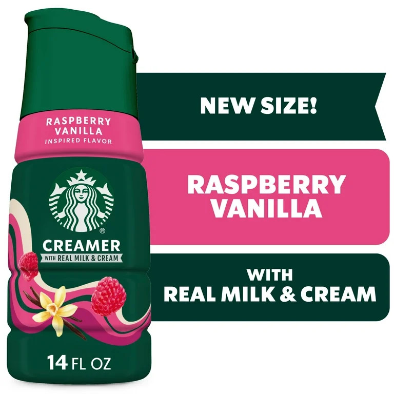 Starbucks Raspberry Vanilla Flavored Coffee Creamer, Liquid Creamer, Dairy Creamer 14 fl oz | Walmart (US)