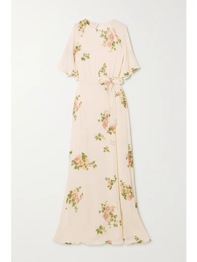 Reformation - Pansy Open-back Belted Floral-print Georgette Maxi Dress - White | NET-A-PORTER (US)