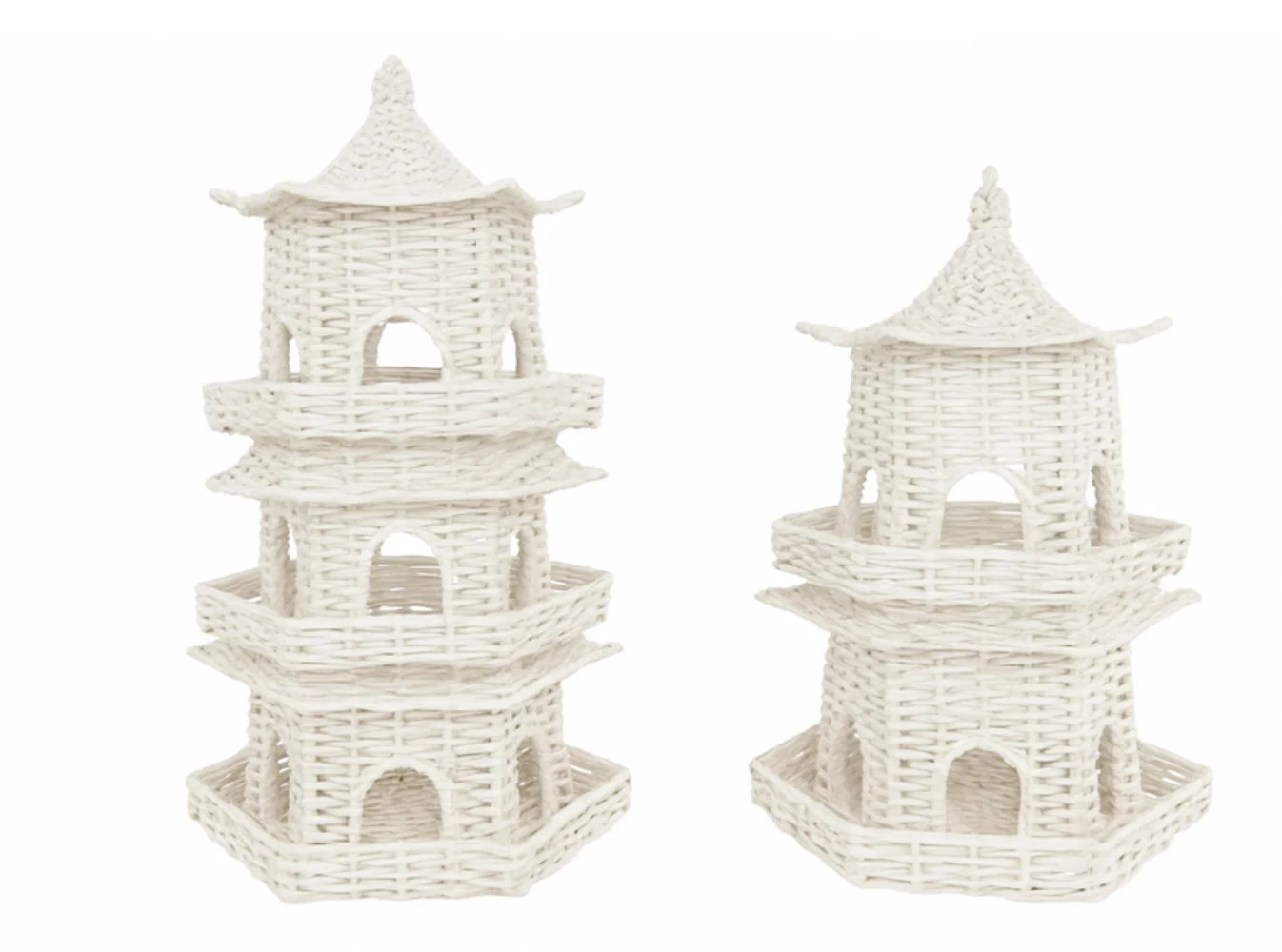 White Grand Wicker Pagoda (2 Sizes) | The Enchanted Home