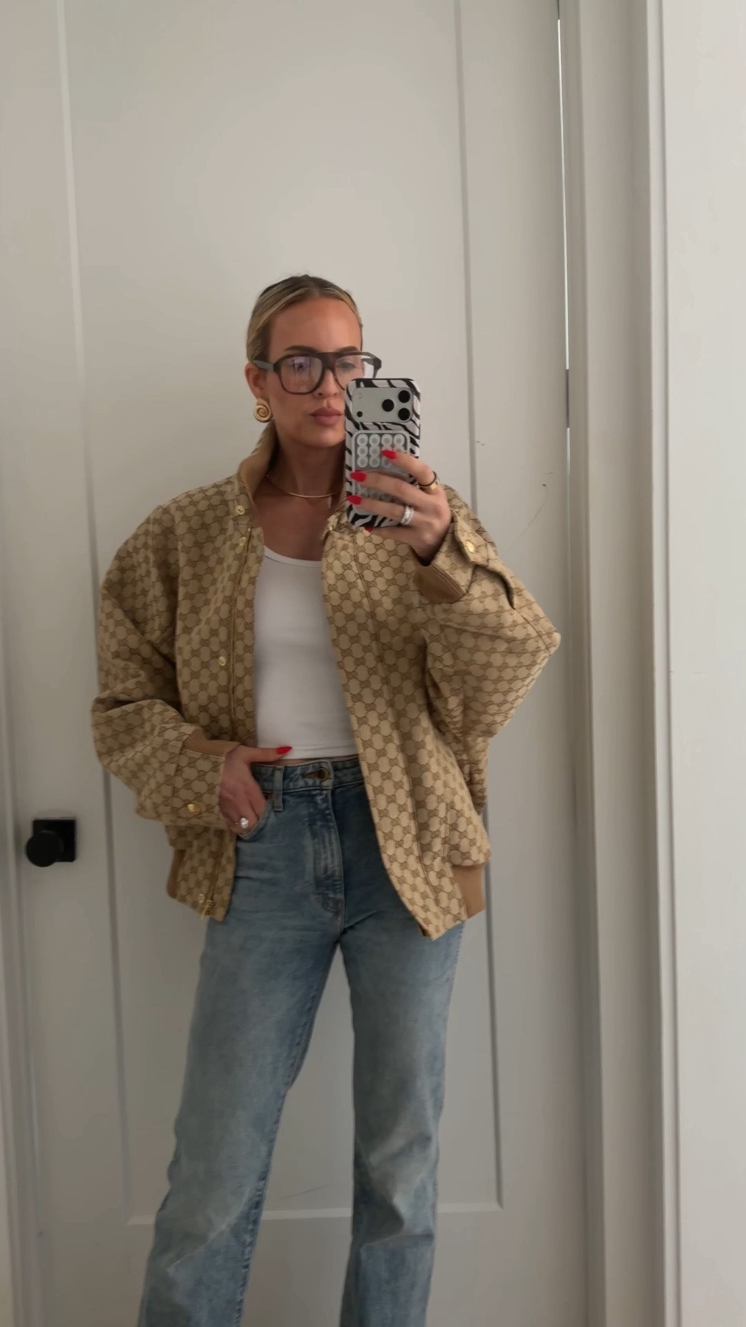 I’m wearing a size 42 in the Gucci jacket. It’s already oversized but I like my underwear really big. But I’m also 5’10. If you’re smaller, I wouldn’t size up. I would just get usual size. Jeans run TTS. Wearing a small in the Amazon tank. Also linked everything else that’s on my designer wish list right now. ￼

#LTKootd #LTKselfcare #LTKstorytime