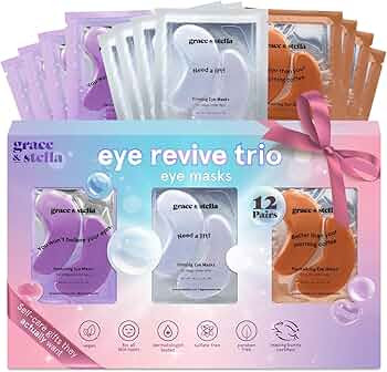 grace & stella Under Eye Patches (12 pairs) Eye Masks for Dark Circles and Puffiness - Stocking S... | Amazon (US)