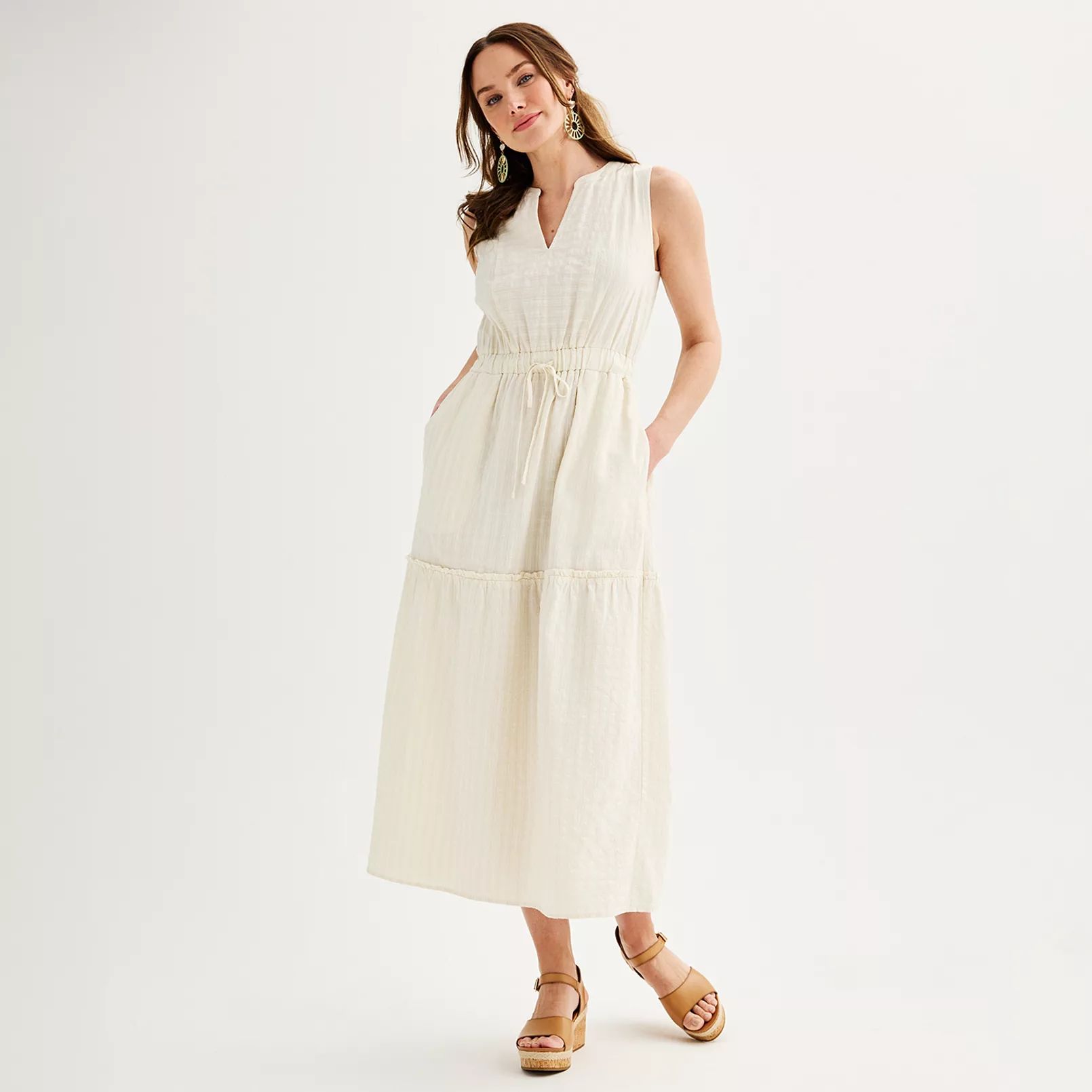 Women's Sonoma Goods For Life® Tiered Midi Dress | Kohl's