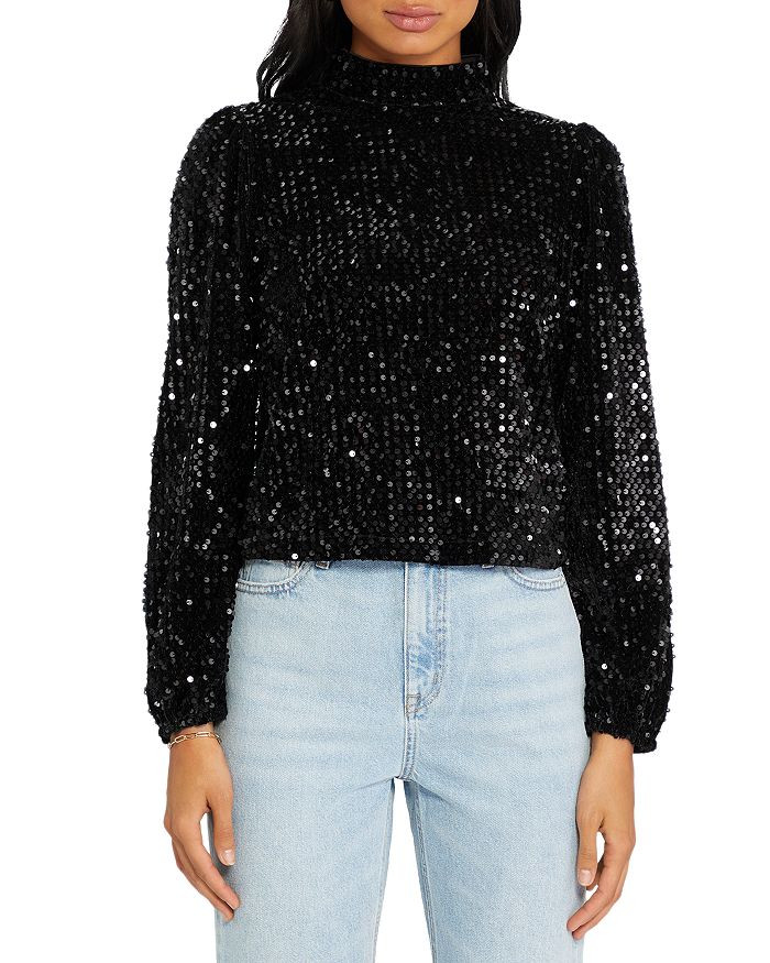 Sanctuary All Nighter Sequin Mock Neck Top Back to Results -  Women - Bloomingdale's | Bloomingdale's (US)